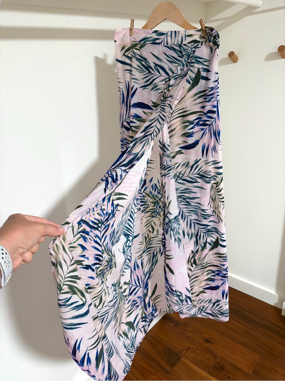 Olivaceous | Women’s | Pink Maxi Tropical Wrap Skirt | M